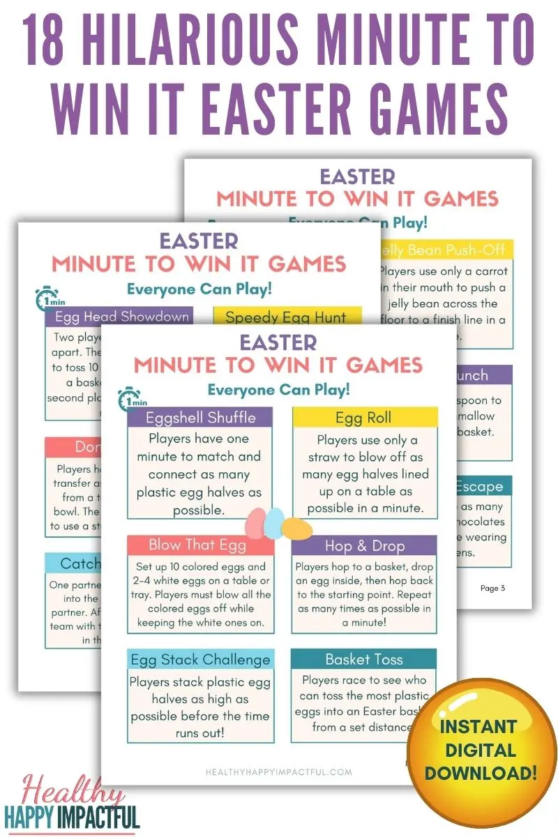 Easter Minute to Win It Games Printable Pdf