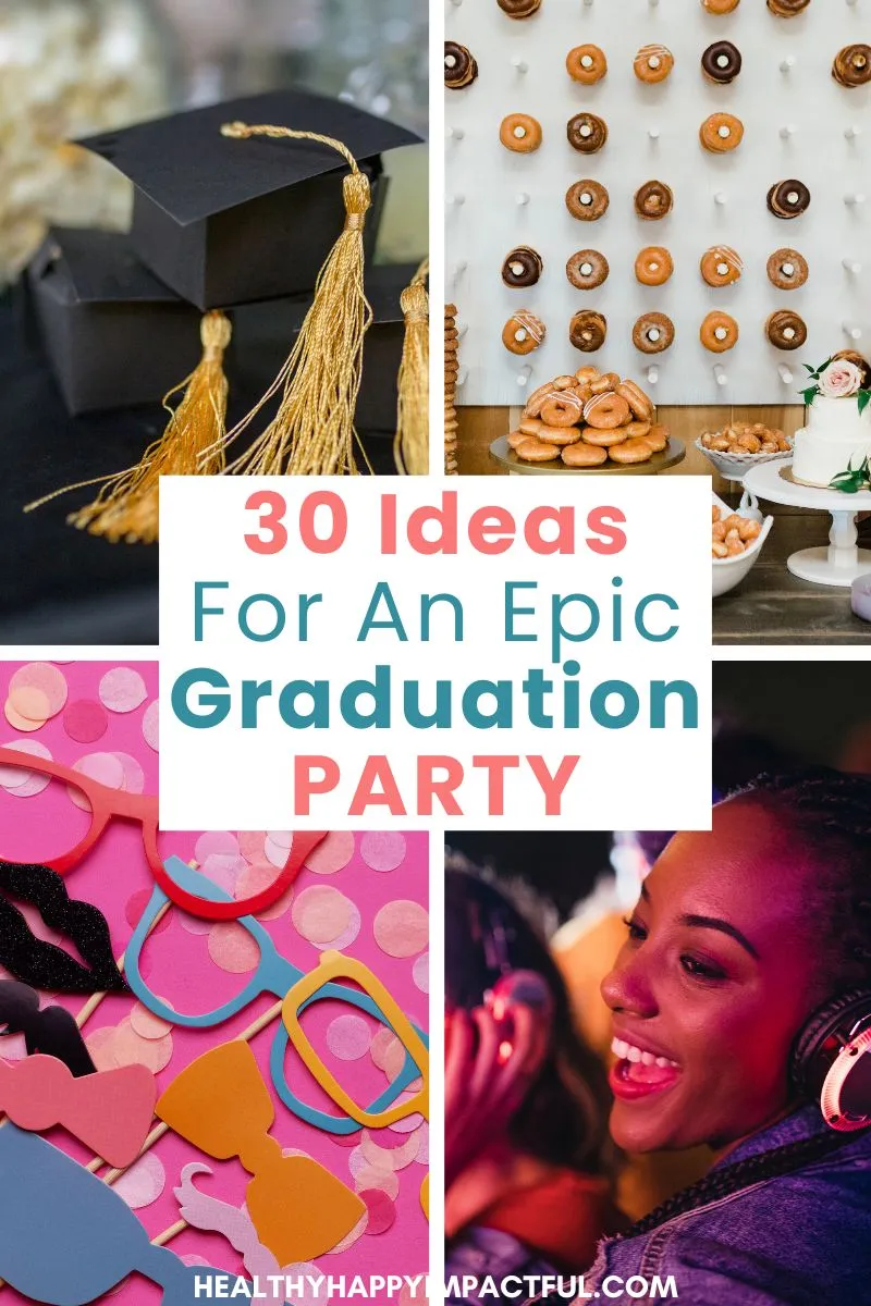 graduation party ideas and themes; candy; gold; backdrop; signs;table; cap; centerpiece; games; for guys and girls