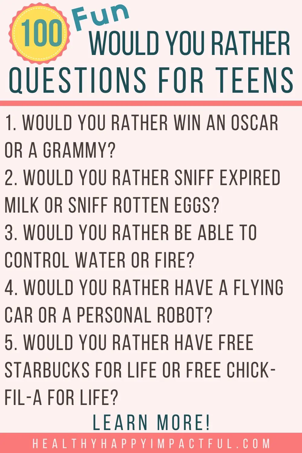 best would you rather questions for teens to get talking