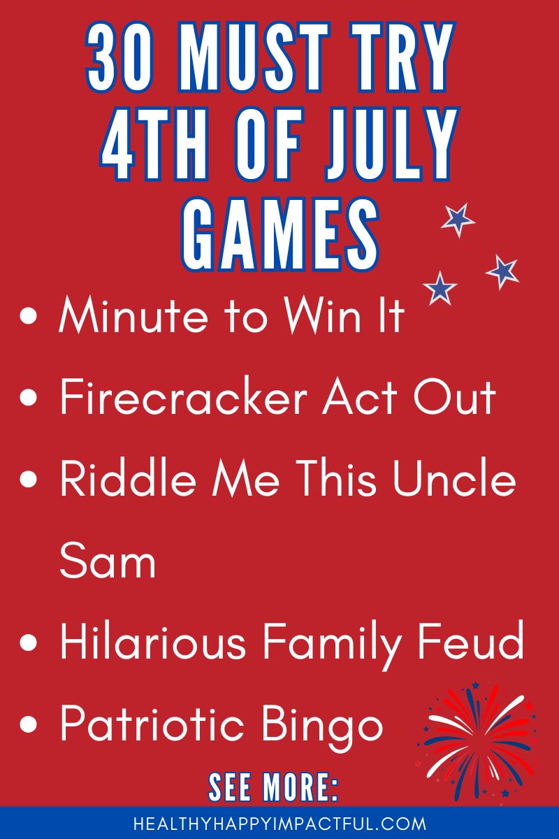 4th of July games for kids, adults, groups to play
