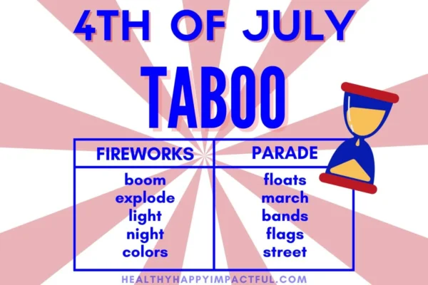 4th of July taboo game for families and kids