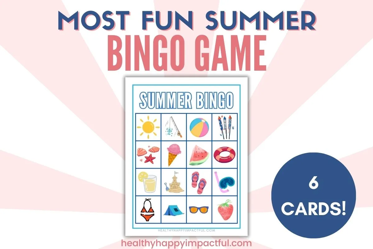 summertime bingo game; preschool; kindergarten; outside