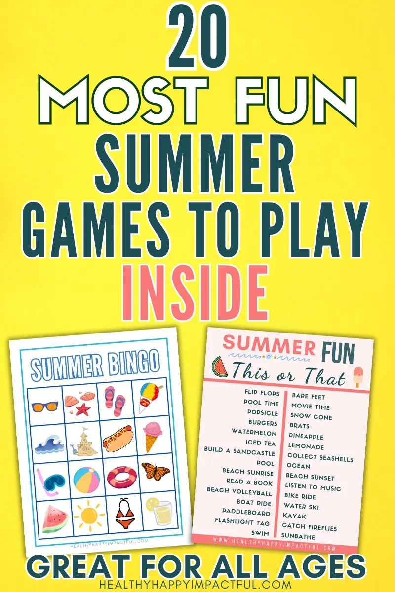 exciting summer games to play inside for groups and family