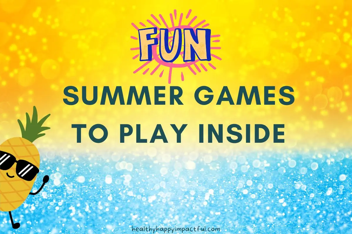 summer fun games to play inside for groups, family, friends, free printable