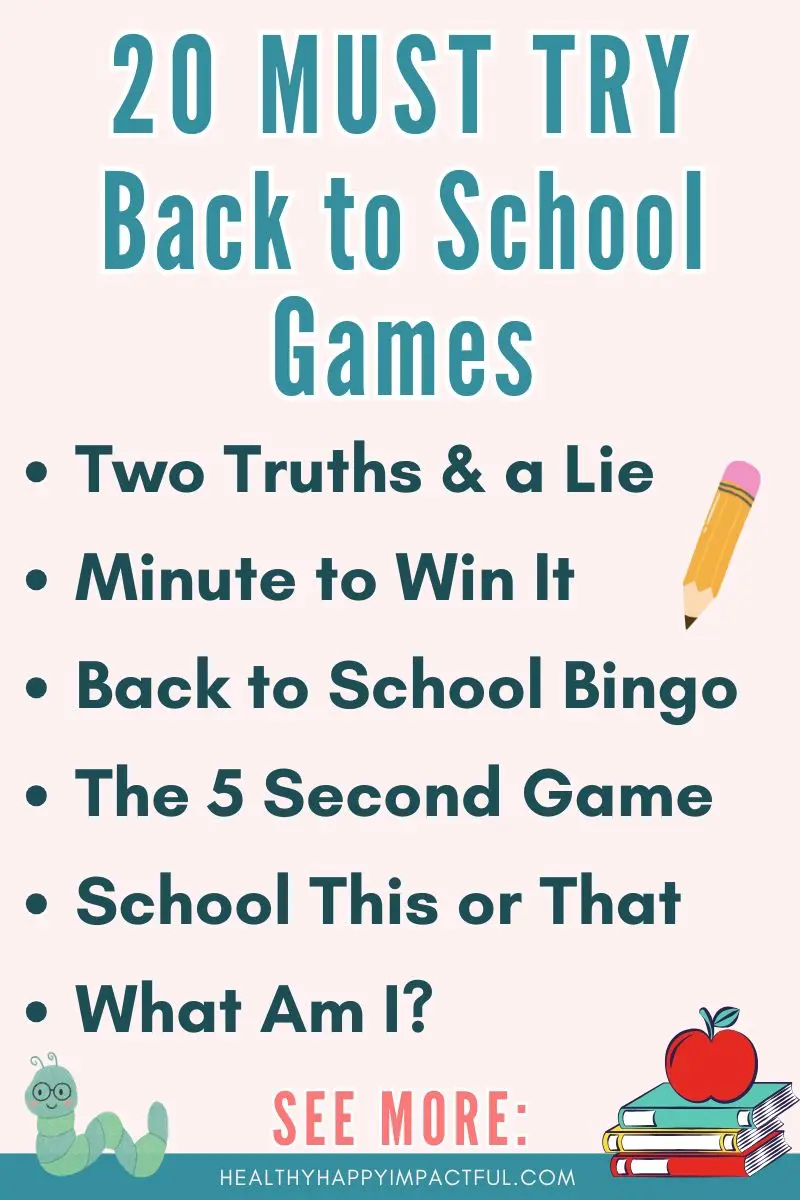back to school games and ideas for kids, preschoolers, toddlers, elementary school, teens, middle school, kindergarten