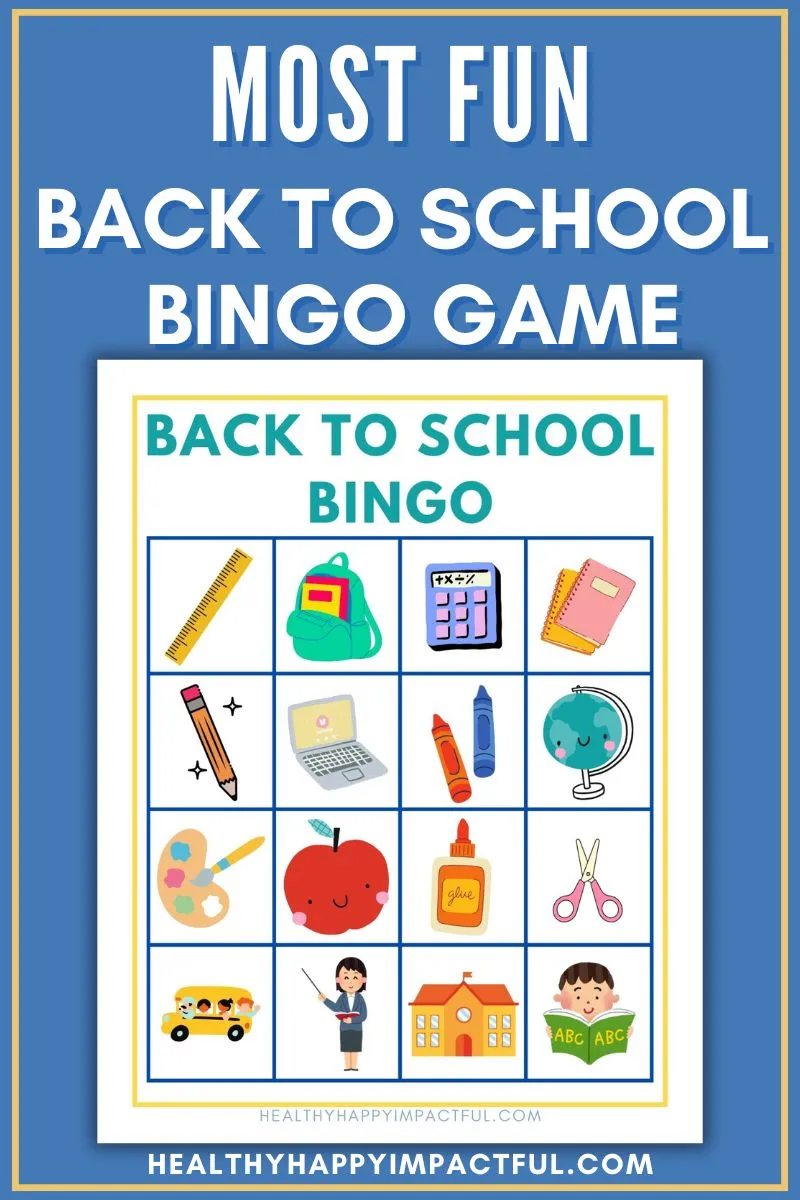 back to school bingo free printable cards for kids; teachers