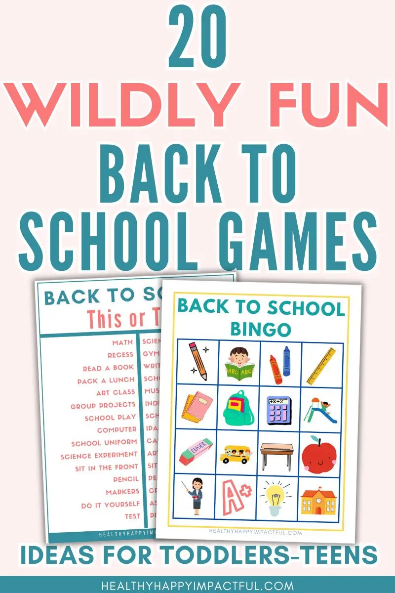 back to school games and activities for the first day or week of school