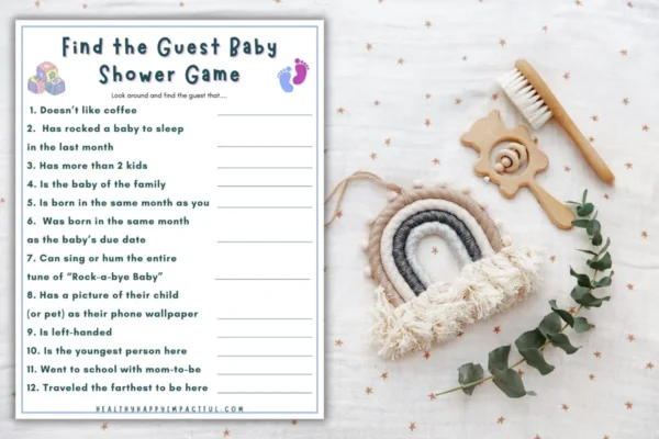 find the guest baby shower party game