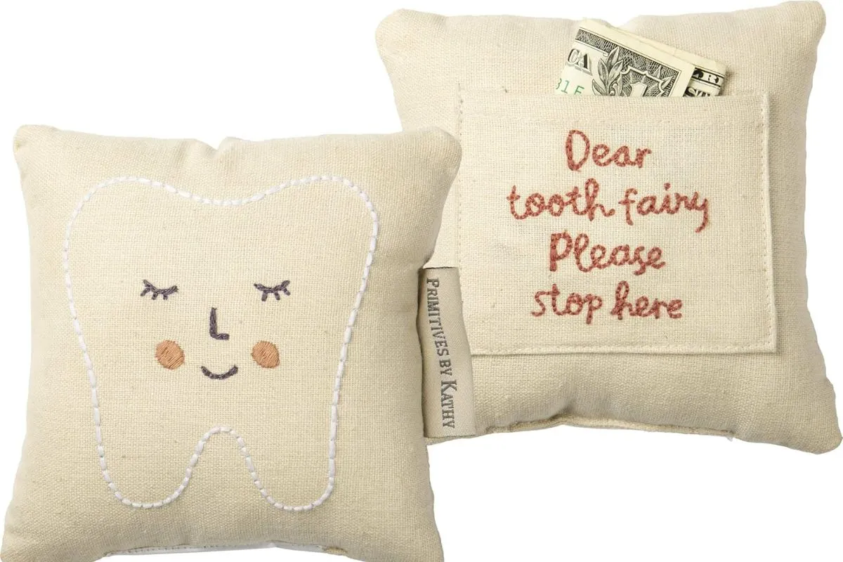 tooth fairy pillow ideas; first; money; glittler; for kids; light sleepers