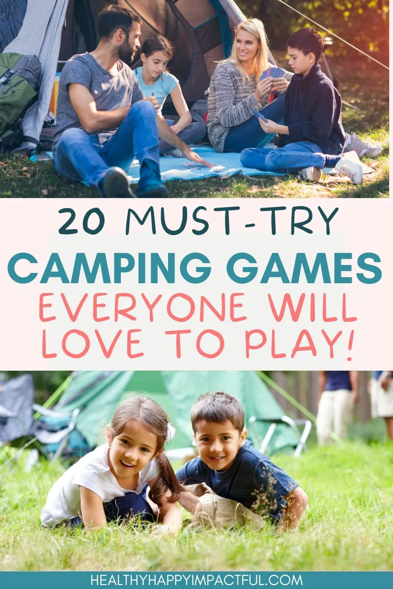 summer camping games for kids and adults, teens, family, group, couples; fun