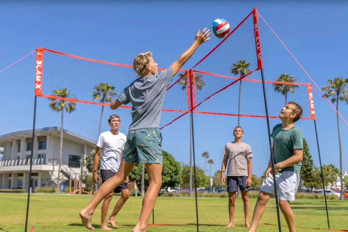 crossnet; fun outdoor party games for adults; beach; backyard; family; summer