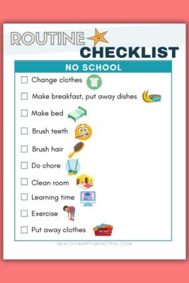 summer routine checklist kids