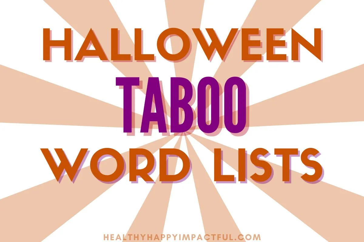 Halloween taboo word lists