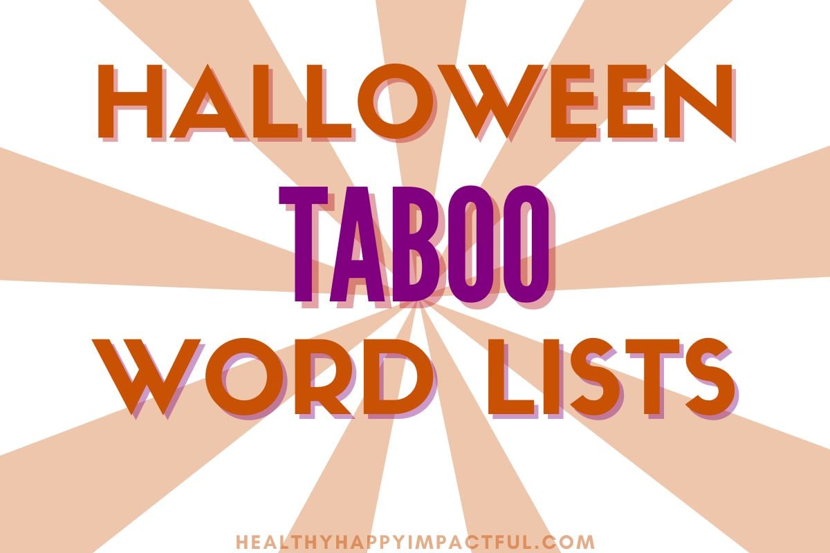 Halloween taboo word lists