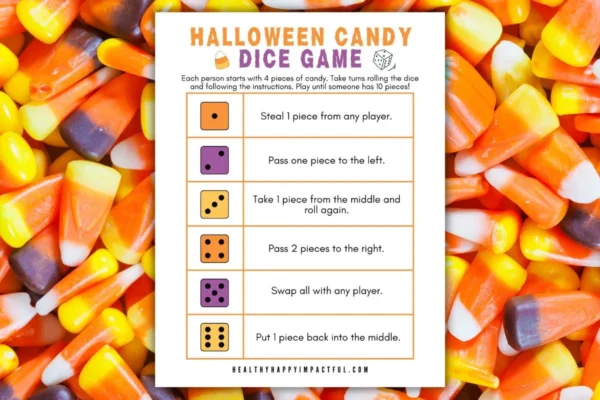 Halloween roll a dice game