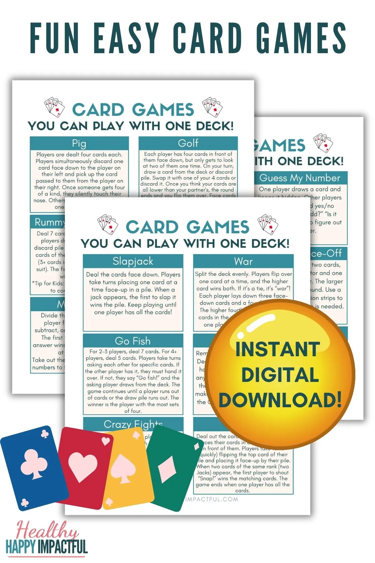 card games pdf printables