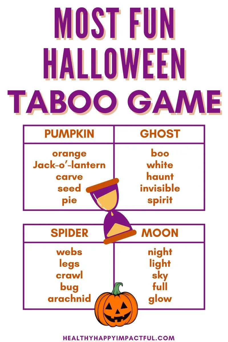Halloween taboo game activities pdf cards