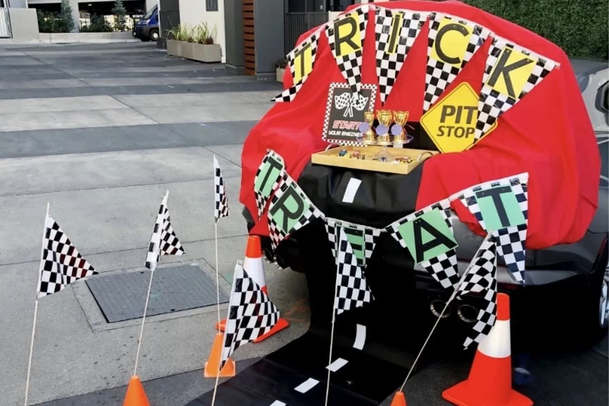 pit stop race car truck or treat ideas for cars; diy; easy