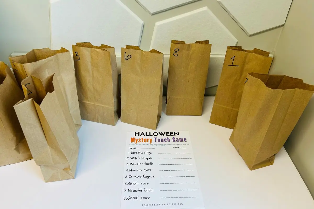Halloween mystery box or bags sensory game