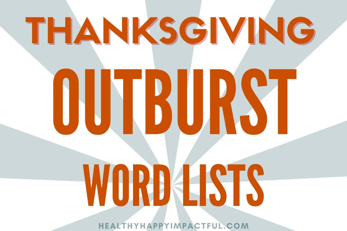 Thanksgiving Outburst word lists