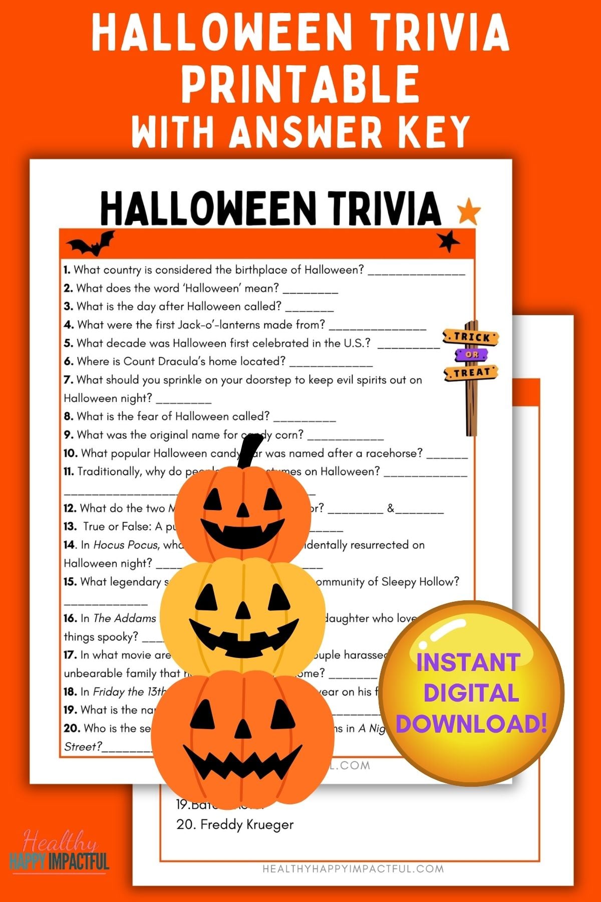 Halloween trivia printable