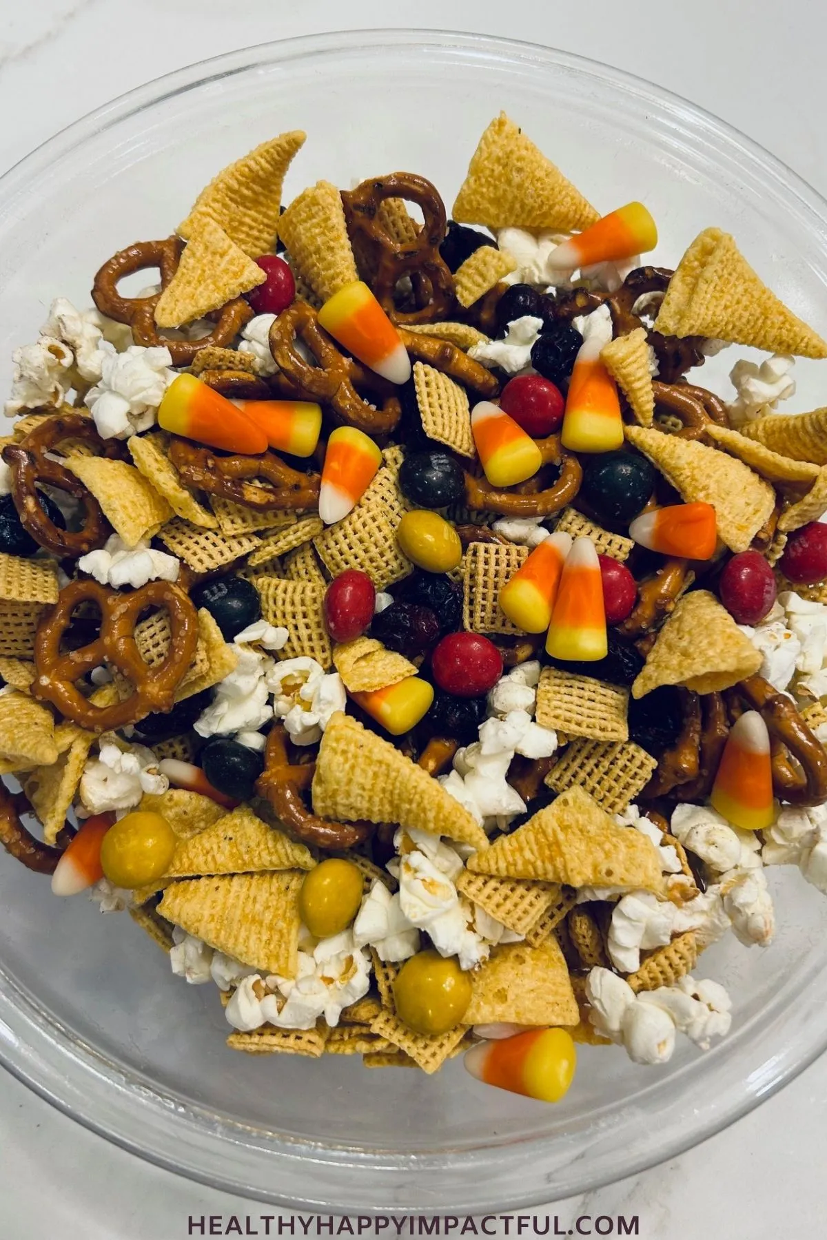 fall snack mix recipe with candy corn; easy