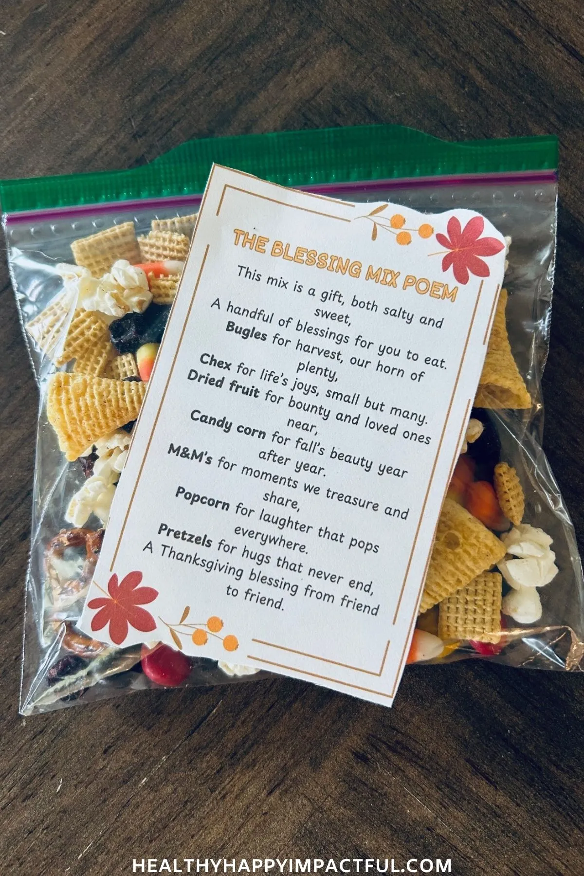 harvest fall snack blessing mix recipe for kids