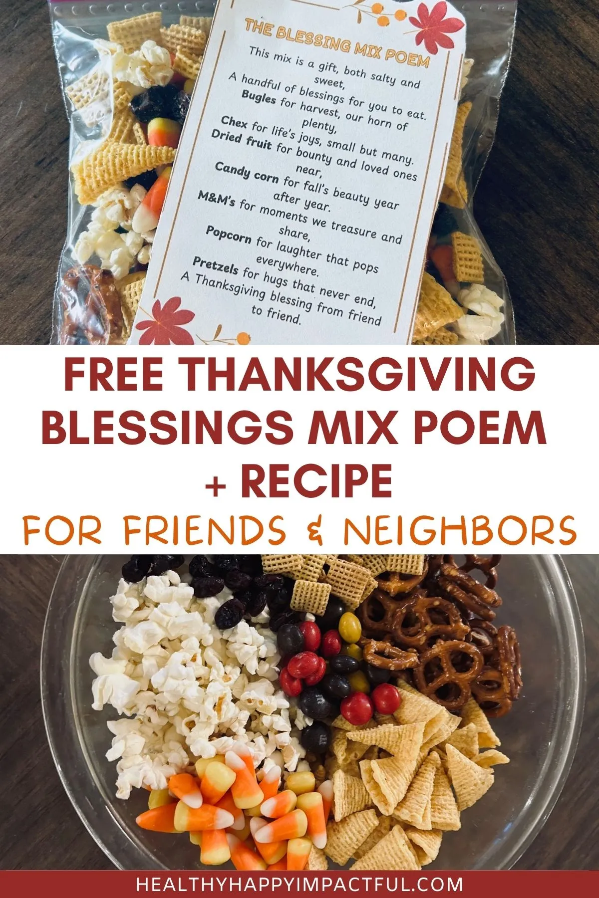 Thanksgiving blessing mix recipe free printable