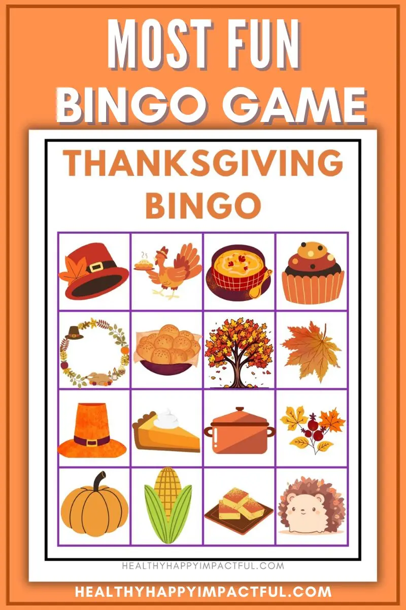 Thanksgiving bingo game cards free printable pdfs for kids, groups, fall party