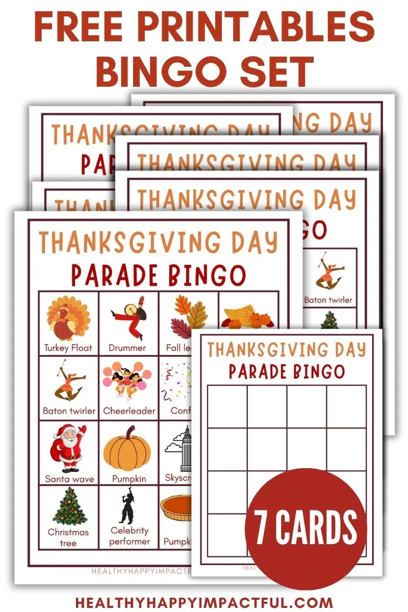 Thanksgiving parade bingo free printable cards