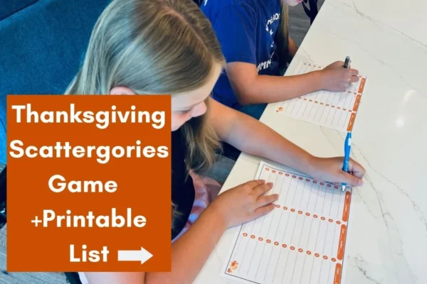 Thanksgiving Scattergories categories lists