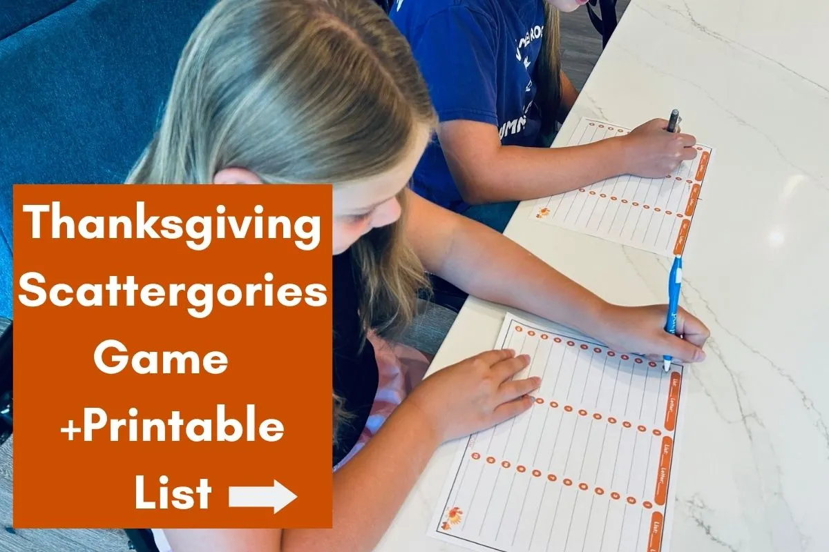 Thanksgiving Scattergories categories lists