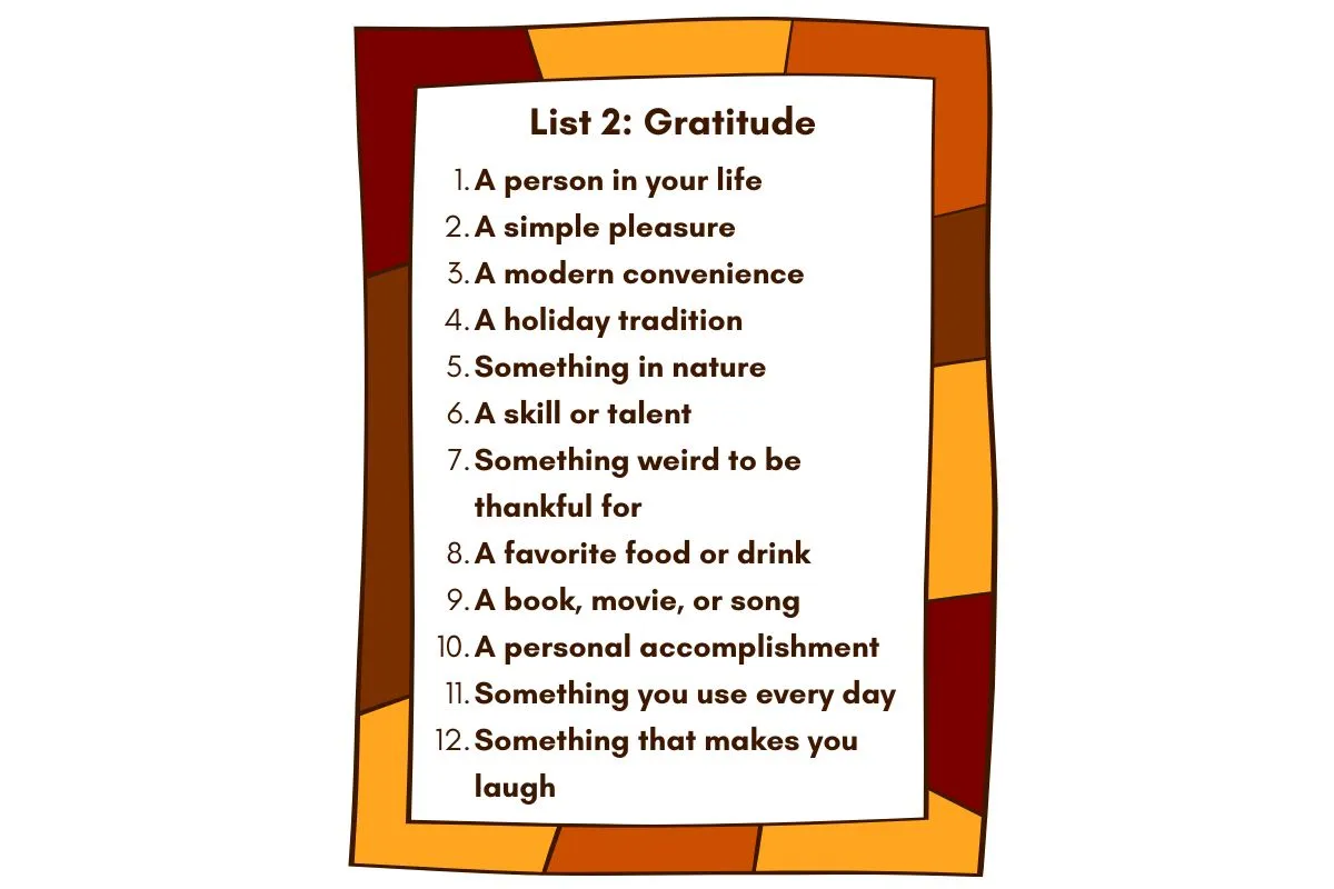 Thanksgiving scattergories categories lists