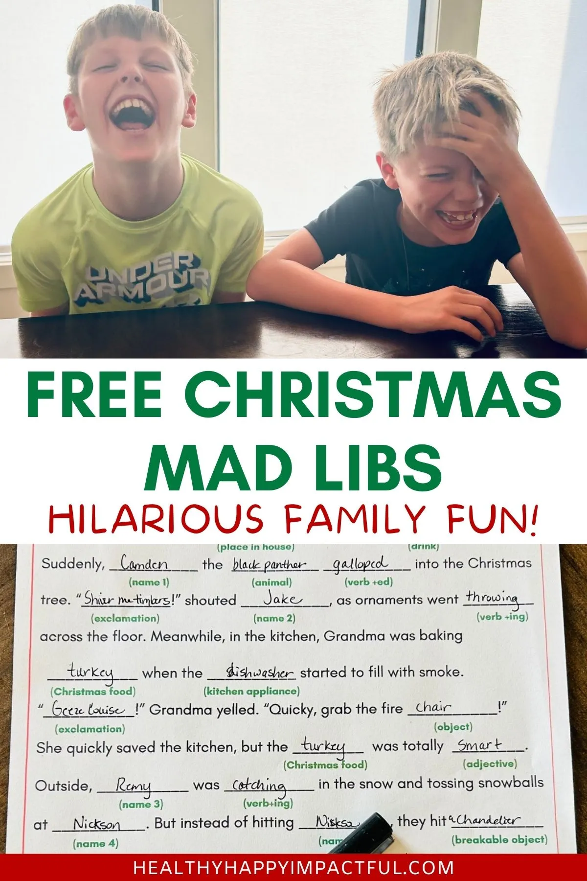 free printable Christmas mad libs printable