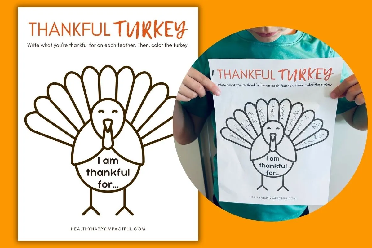 thankful turkey craft printable for kids template; feather project