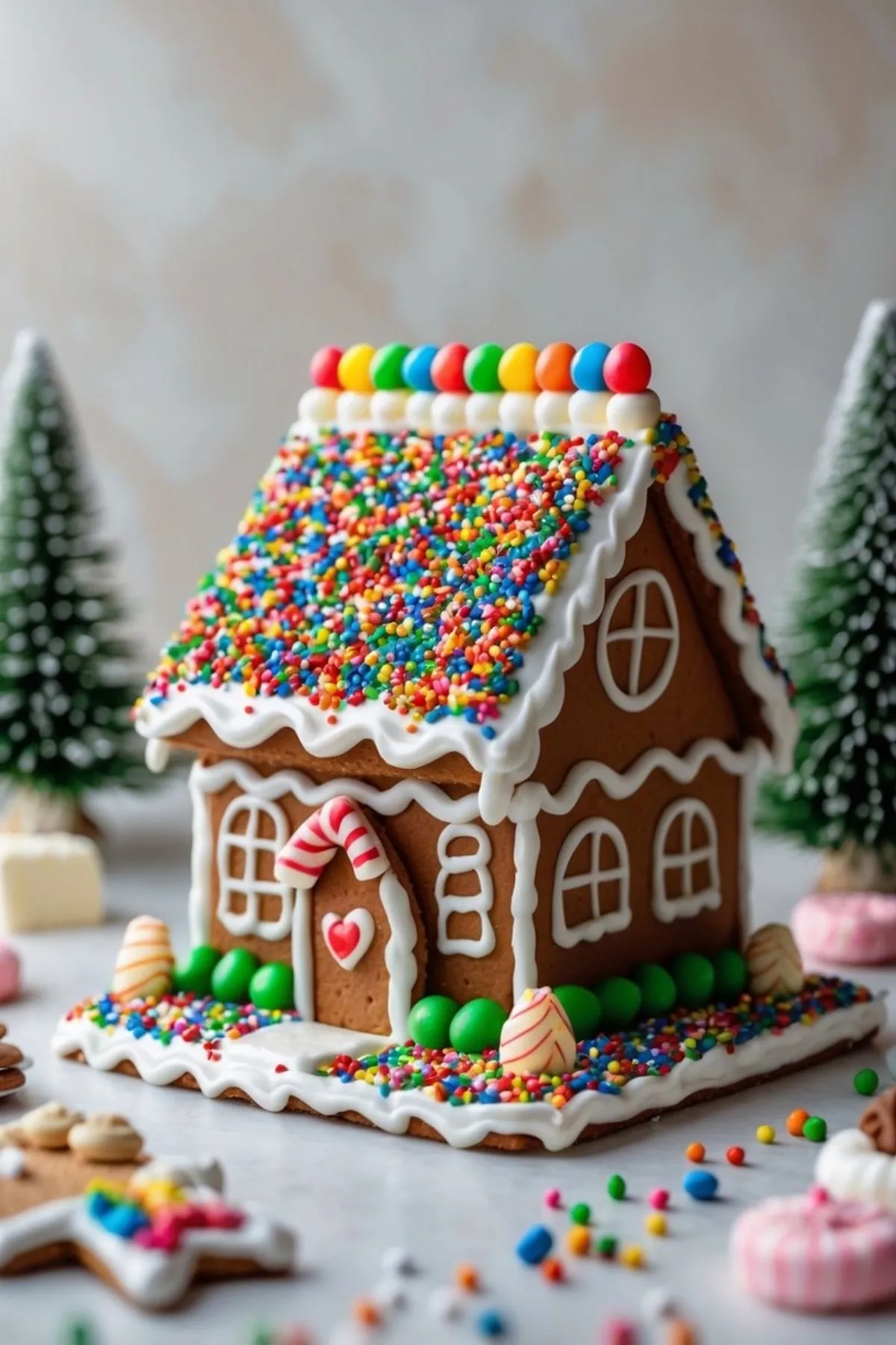 colorful sprinkles on the roof