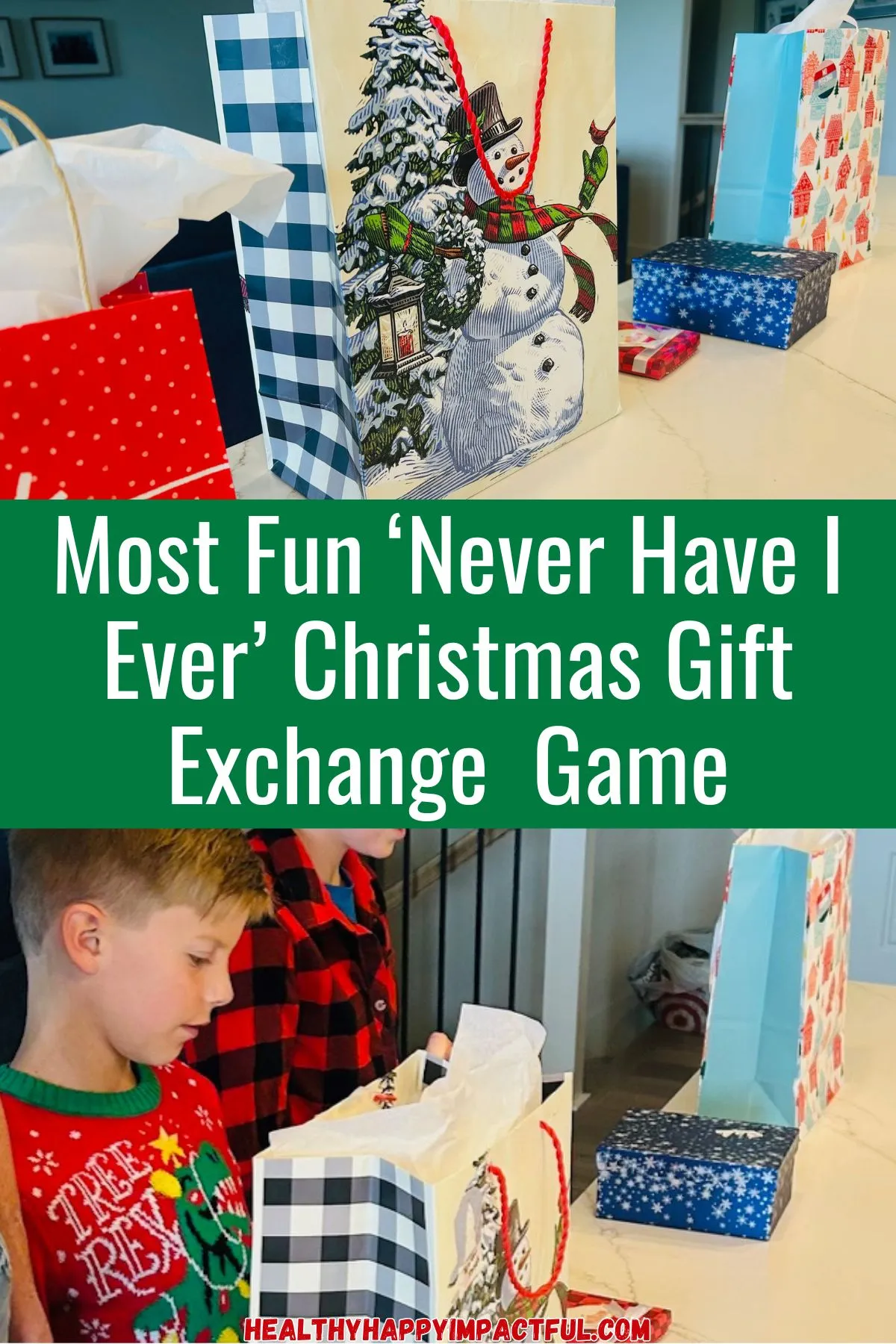 Christmas never have I ever gift exchange questions games ideas; fun; party; family; for kids