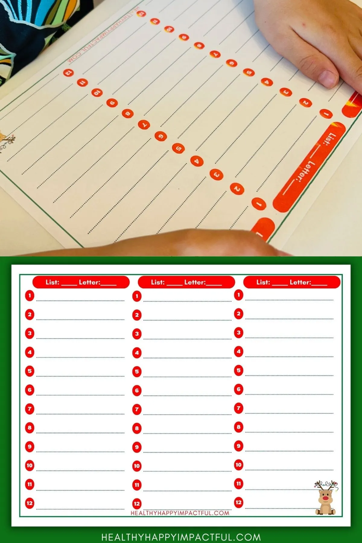 Christmas scattergories free printable lists for kids