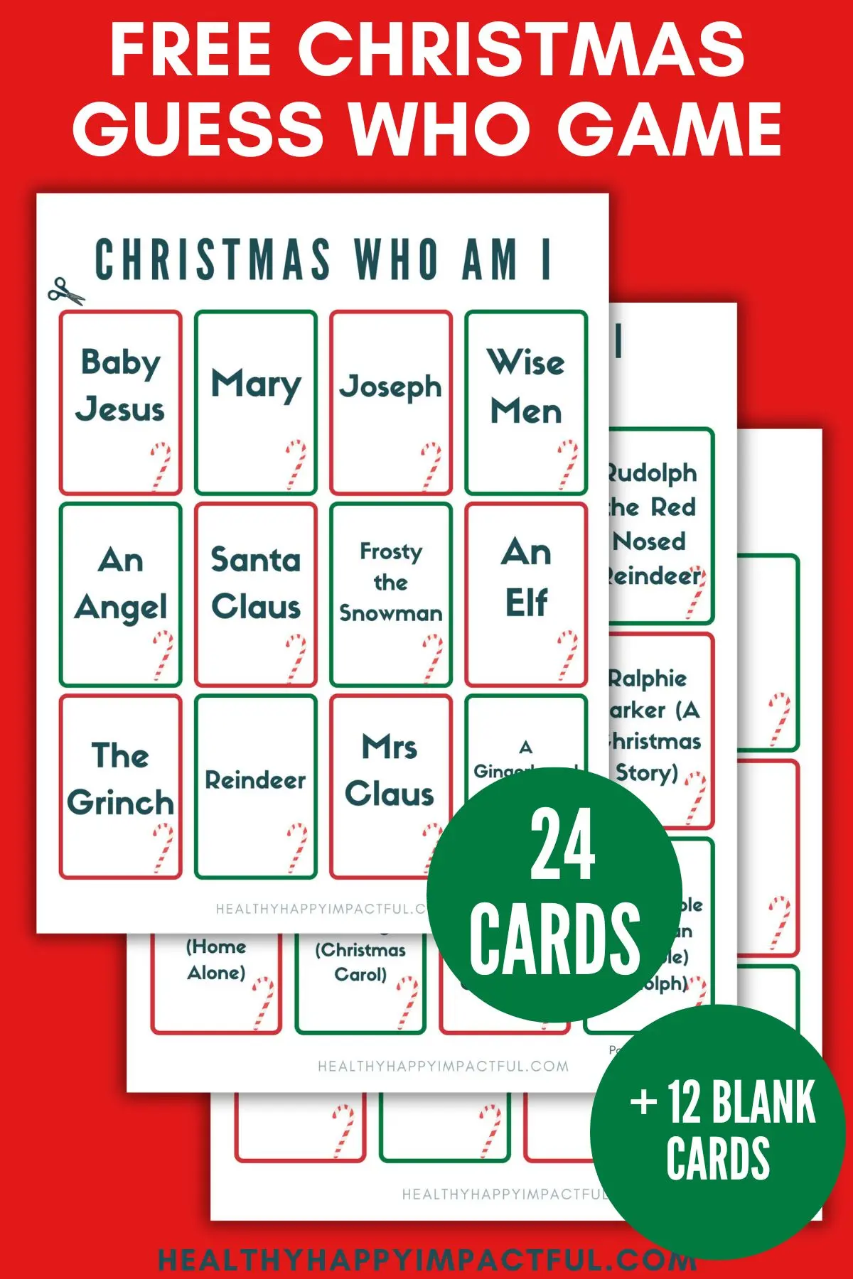 Guess Who Free printable pdf Christmas cards