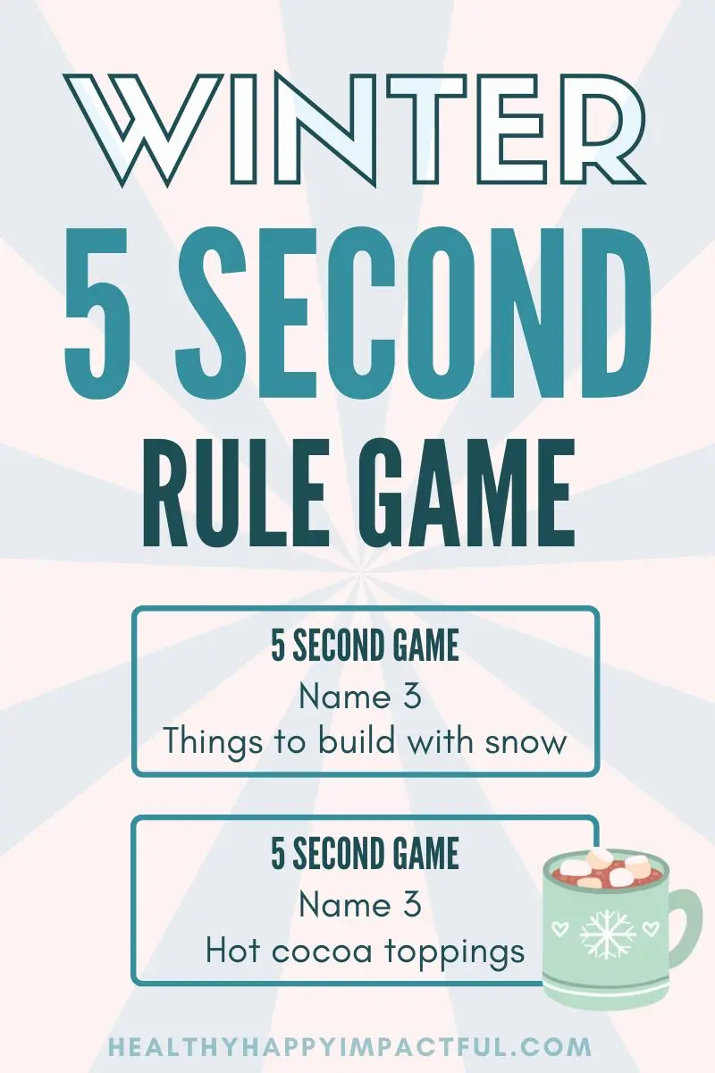 5 second rule game for winter edition, cold days, snow days