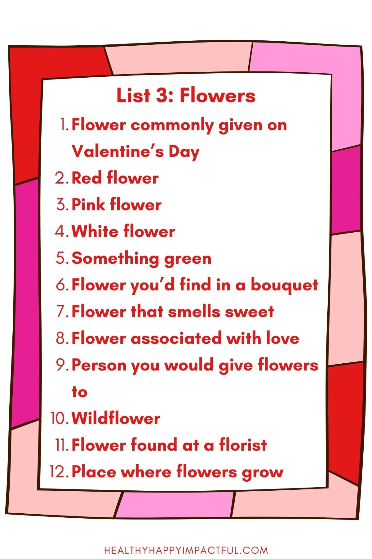 List 3: Flowers
