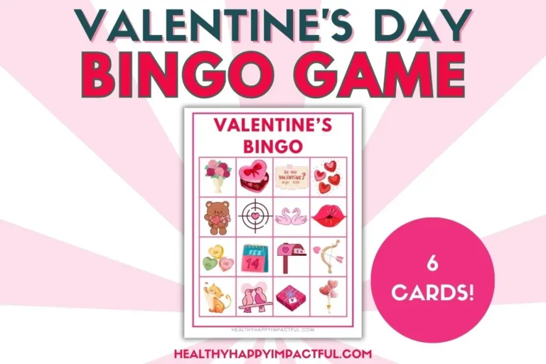 Free Printable Valentines party games, bingo cards