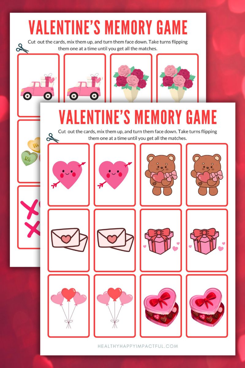 free printables valentines games memory game cards