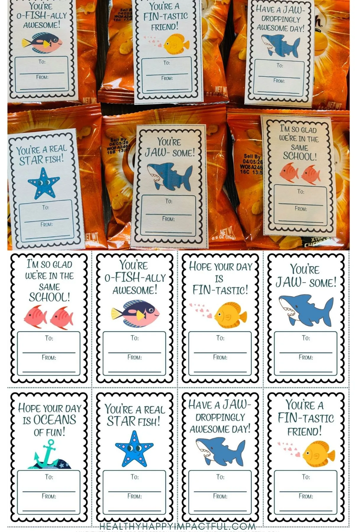 funny free fish pun Valentine's Day printables for kids