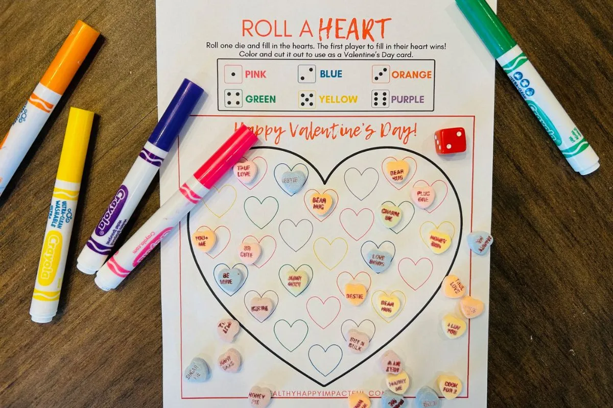roll a heart dice game free printable