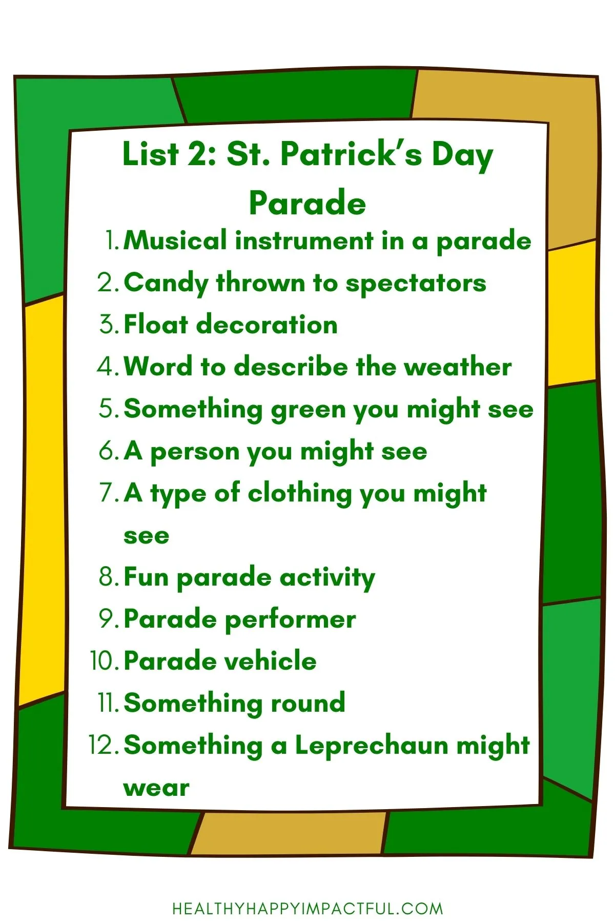 parade list