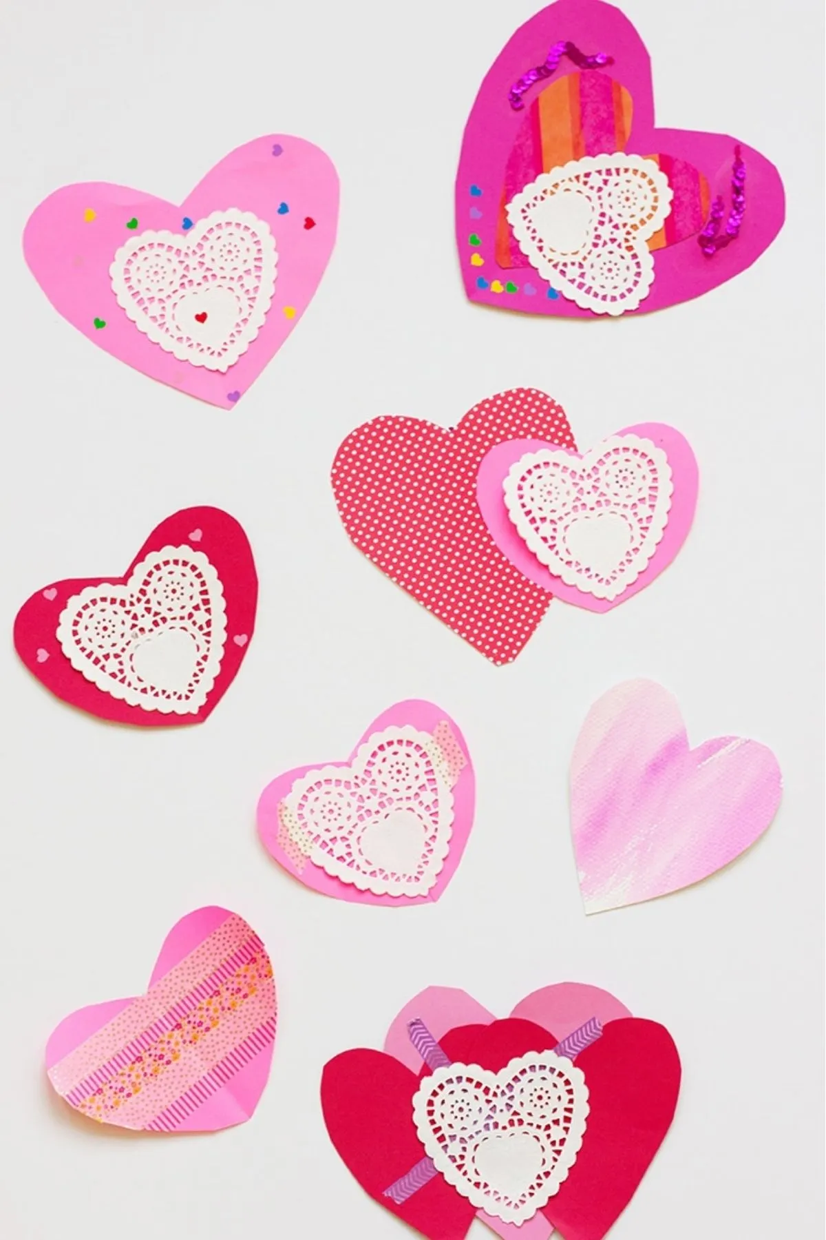 hearts; homemade Valentine's day cards for kids to make; diy; easy