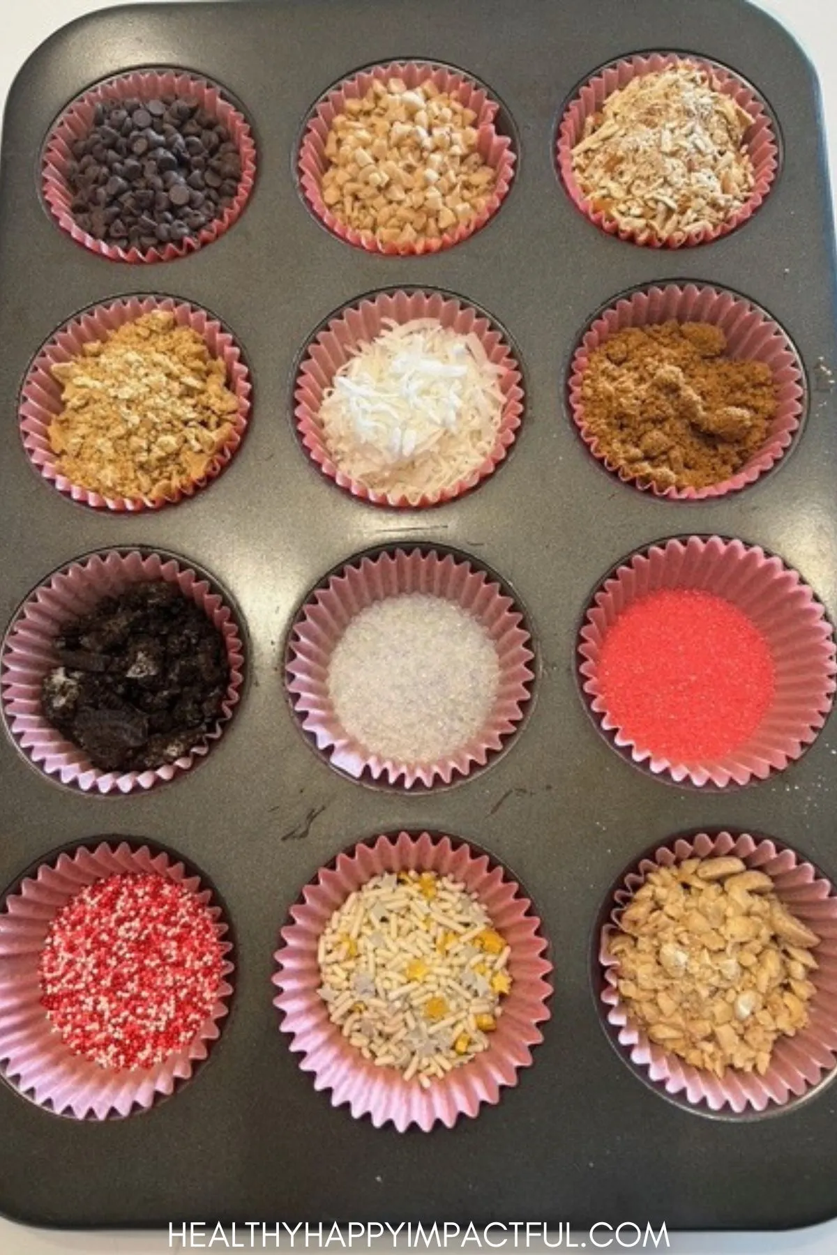 toppings; sprinkles, peanuts, cookies, pretzels, coconut