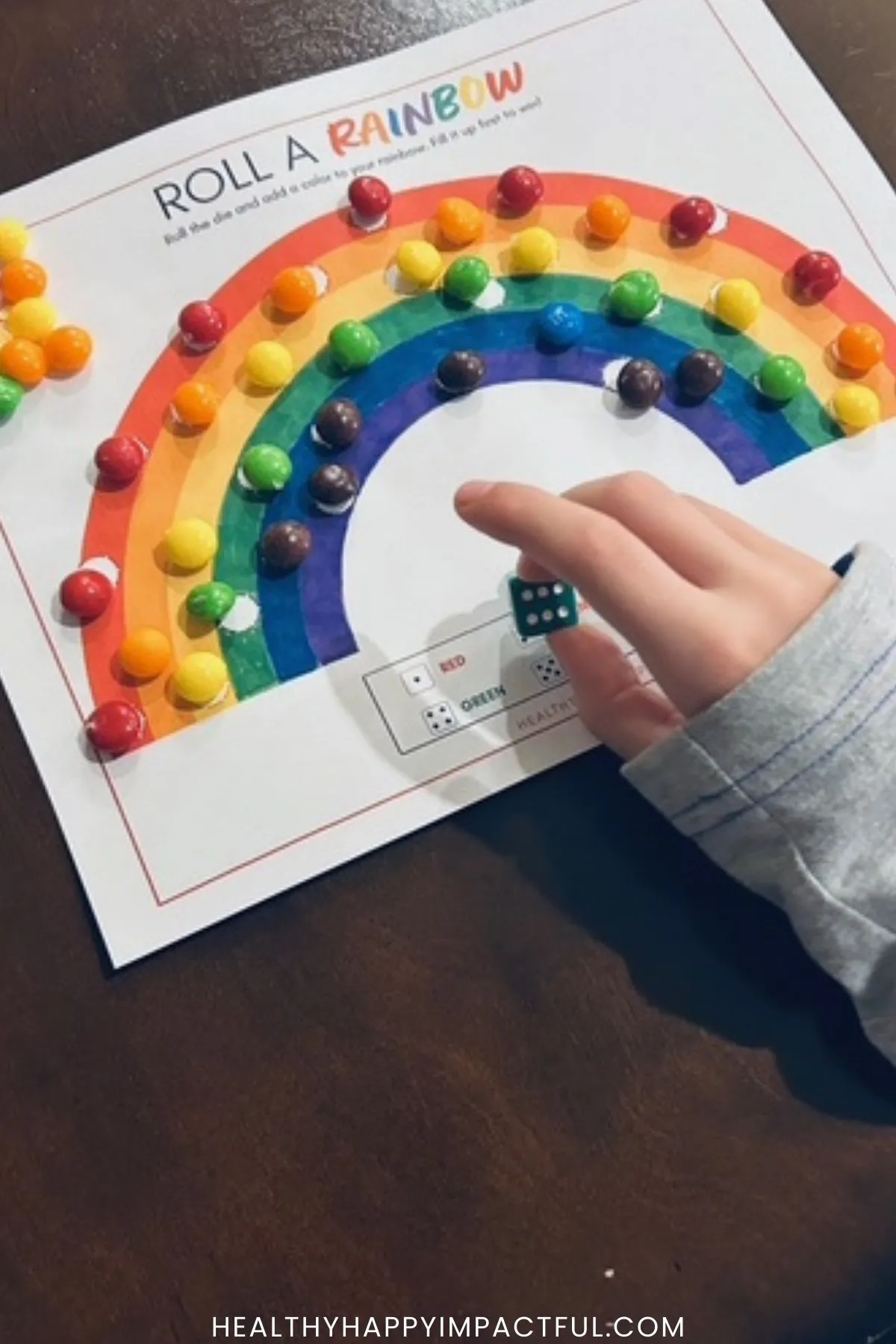 roll a rainbow St. Patrick's Day dice game