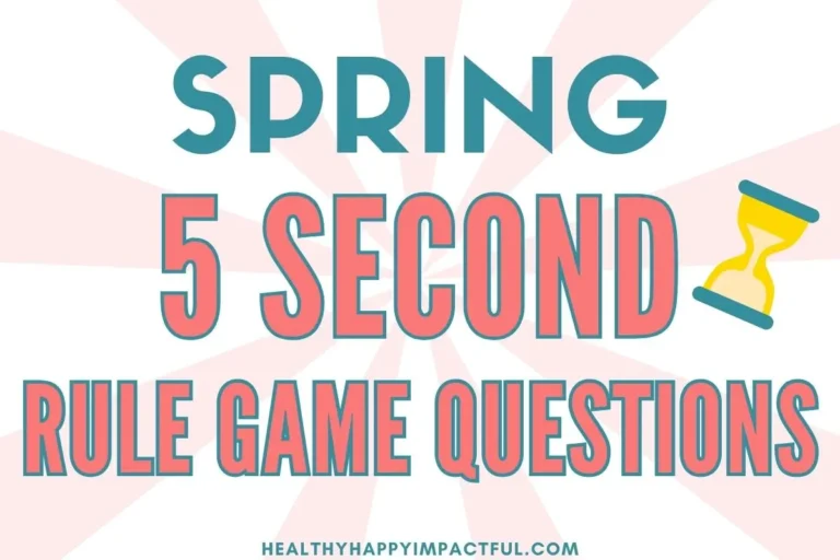 5 second rule questions, name 3 things for spring